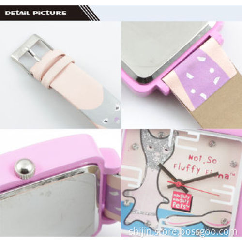 Lovely children's watch, leather and plastic